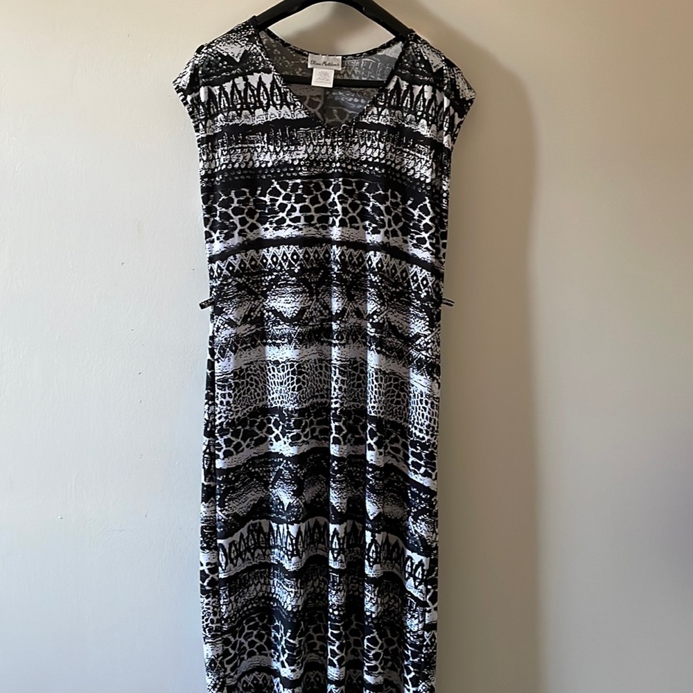 Olivia Matthews Sleeveless Maxi Dress, Comfy & Stretch Made in USA Size L